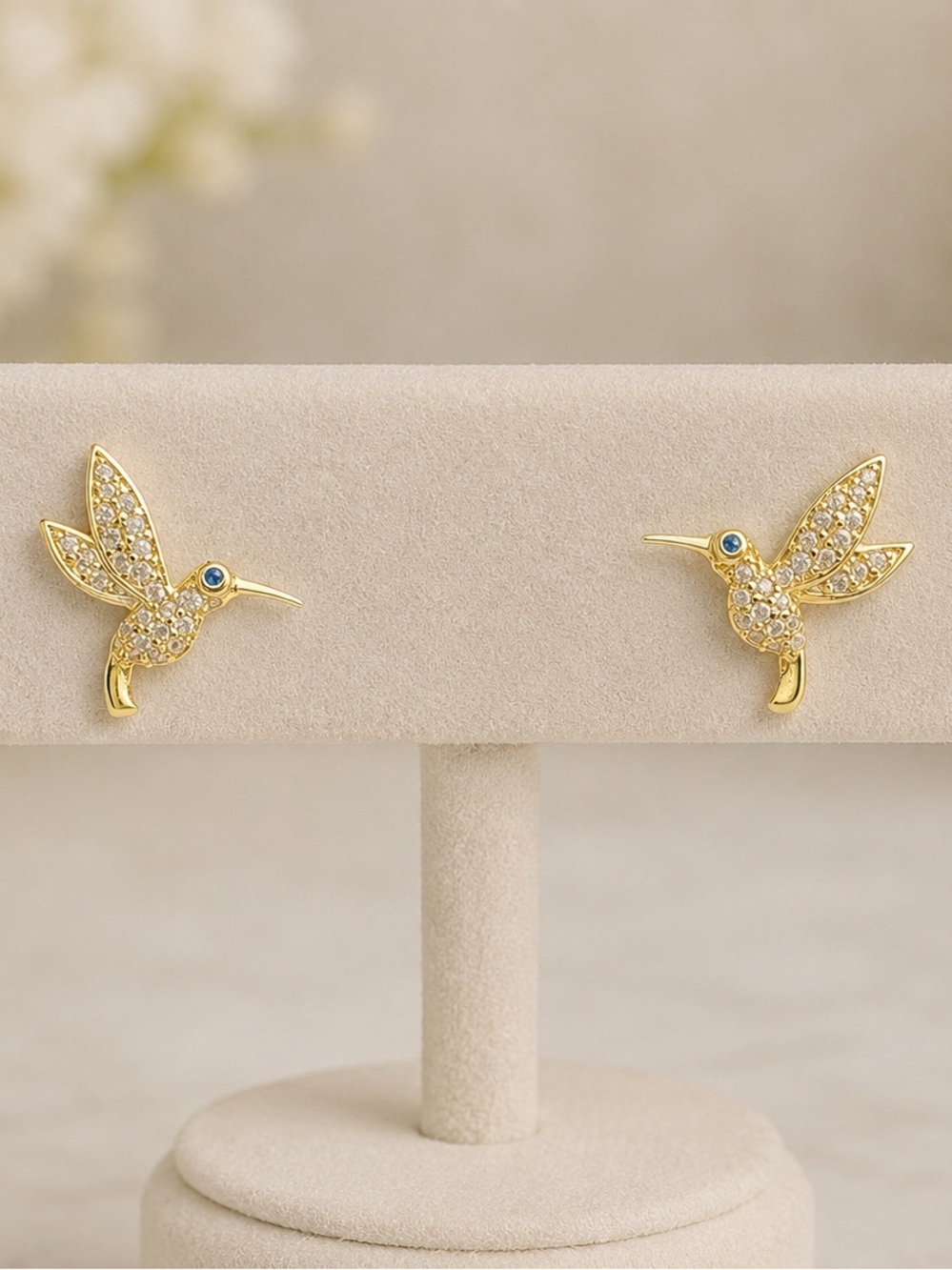 18k Hummingbird Earrings